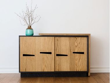 Wooden sideboard with sliding doors FOLDY Radis