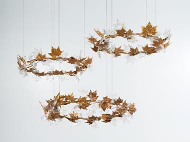 Lampada a sospensione a LED fatta a mano in bronzo FOLIO CROWN LARGE Serip