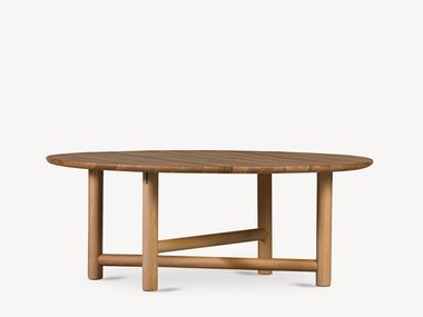 Low round oak coffee table AKIS FÖRNİ