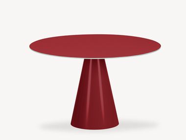 Round glass table with a metal base PICO FÖRNİ