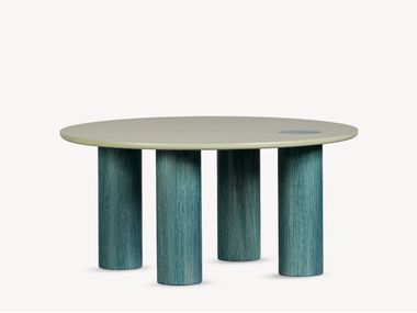 Round oak coffee table ROL FÖRNİ