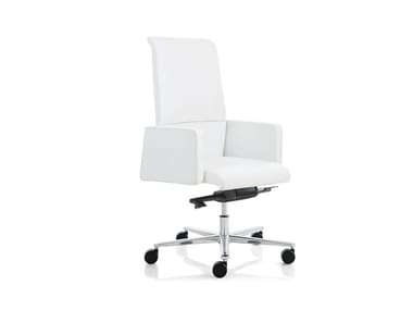 FREZZA, MAX Poltrona ufficio direzionale ad altezza regolabile girevole in pelle