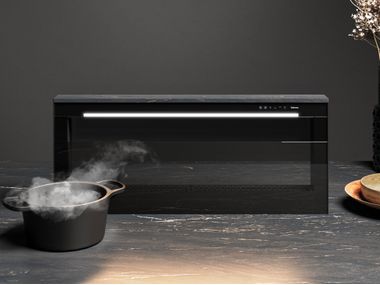 Cappa estraibile in alluminio e vetro LEVEL INVISIBLE Falmec