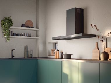 Wall-mounted stainless steel cooker hood with integrated lighting PLANE PLUS NRS Falmec