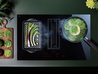 Induction glass ceramic hob with integrated hood QUANTUM PRO Falmec