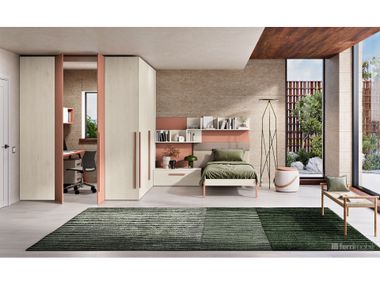 Bedroom with study room and wardrobes COMPOSITION 102 Ferrimobili