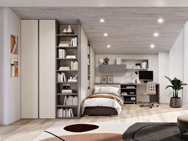 Bedroom with wardrobe and bed COMPOSITION 104 Ferrimobili