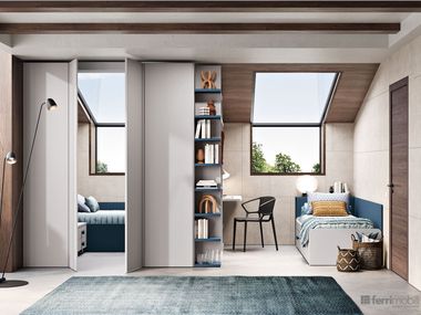 Bedroom with second bed and desk COMPOSITION 109 Ferrimobili