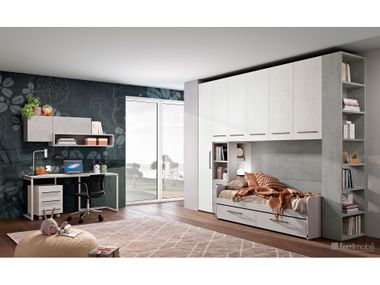 Bedroom set with bridge wardrobe and sofa-bed COMPOSITION 135 Ferrimobili