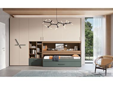 Bridge bedroom with desk and pull-out bed COMPOSITION 141 Ferrimobili