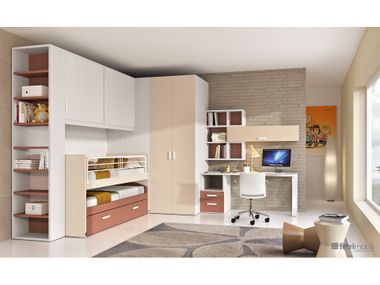 Bridge bedroom with low sliding bed COMPOSITION 144 Ferrimobili