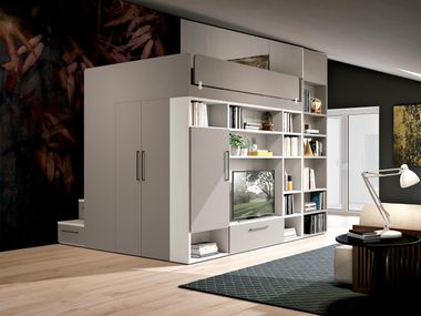 Walk-in wardrobe with raised bed COMPOSITION 18 Ferrimobili