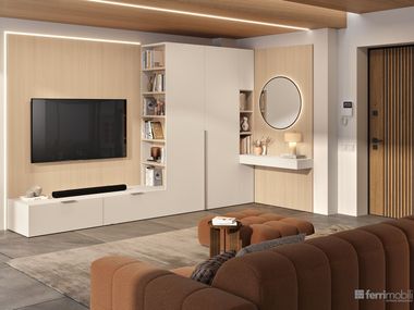 Entrance hall cabinet with TV stand COMPOSITION 336 Ferrimobili