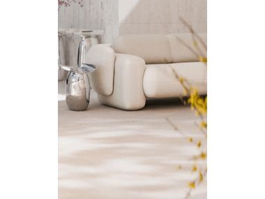 ECOLICIOUS CREAM WHITE Rectangular handmade rug By Feyyn