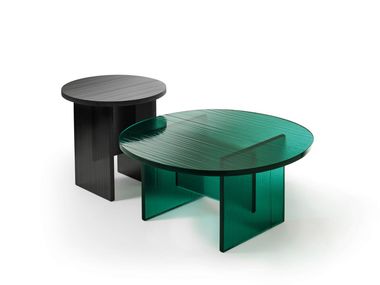 Round glass coffee table GLISS Fiam Italia