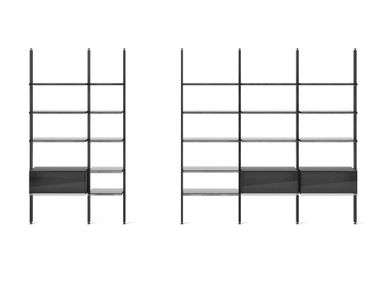 Floor-ceiling mounted modular bookcase REMIND Fiam Italia