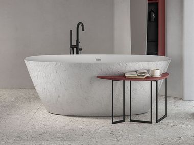 Oval freestanding bathtub with stone effect TOUCHY Fiora