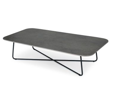 Low fm-ceramtop and aluminium coffee table DROP Fischer Möbel