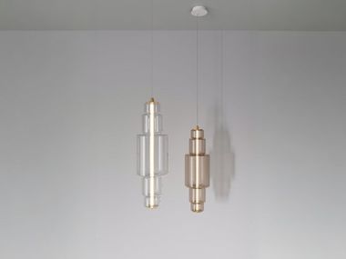 Borosilicate glass pendant lamp EMOZIONE Fisionarte