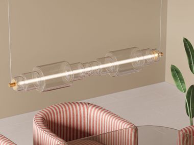 Borosilicate glass pendant lamp EMOZIONE Fisionarte