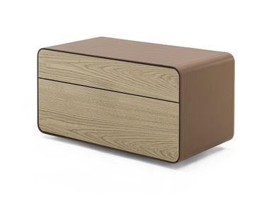 Comodino rettangolare in noce con cassetti CLARENCE Flexform