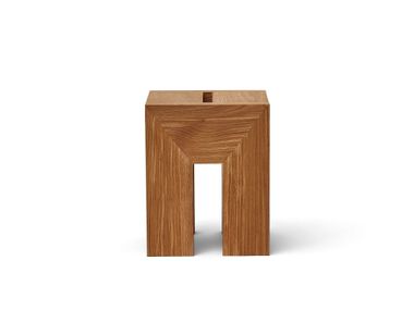 Low wooden stool MONOLITH Form & Refine