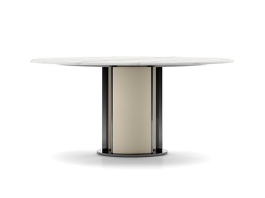 Round table with marble top and metal base ATLAS Former In Italia