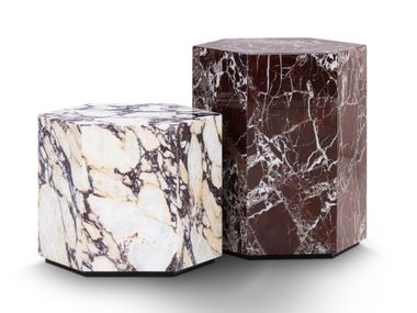 Hexagonal marble coffee table EXA FORMITALIA