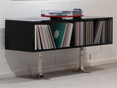 Vinyl open wooden bookcase JR STEREO FORMITALIA