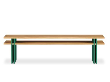 Rectangular oak central coffee table DUAL FÖRNİ