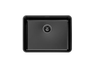 Lavello a una vasca in acciaio inox S400 53 SOTTOTOP PVD BLACK SATINATO Foster