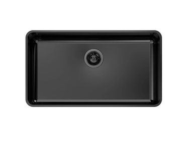 Lavello a una vasca in acciaio inox S400 73 SOTTOTOP PVD BLACK SATINATO Foster