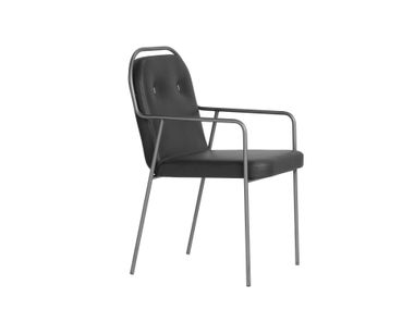 Upholstered leather chair with armrests OLIMPIA P Frag
