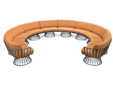 Divano componibile in tecnopolimero con cuscini rivestiti in tessuto ABRIES KIT 10 GABER