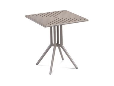 Square table made of technopolymer with a four-spoke base JUNIPER POLIWEAVE SQUARE GABER