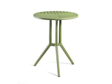 Round technopolymer table with 3-star base JUNIPER POLIWEAVE GABER