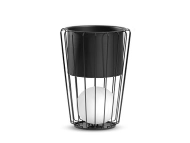 Round aluminium plant pot with light MERIDIUS LIGHT GABER