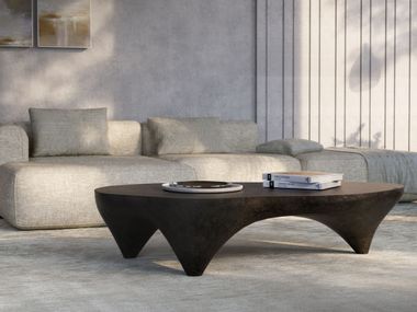 Fiberglass central coffee table IVORY GANSK