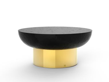 Fiberglass and brass coffee table LOTUS GANSK