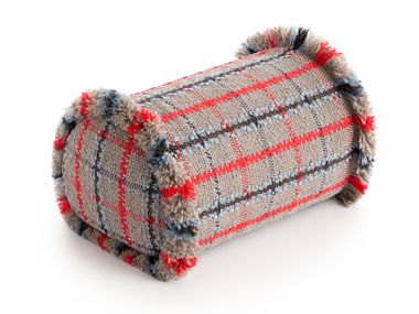 Roll tartan outdoor polypropylene cushion GARDEN LAYERS BLUE GAN