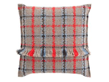 Almofada quadrada tartan de polipropileno para exterior GARDEN LAYERS BLUE GAN