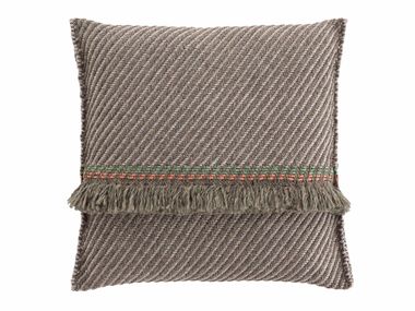 Striped square outdoor polypropylene cushion GARDEN LAYERS GREEN GAN
