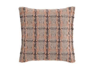 Outdoor check synthetic fibre floor cushion GARDEN LAYERS TERRACOTTA GAN