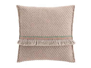 Striped square outdoor polypropylene cushion GARDEN LAYERS TERRACOTTA GAN