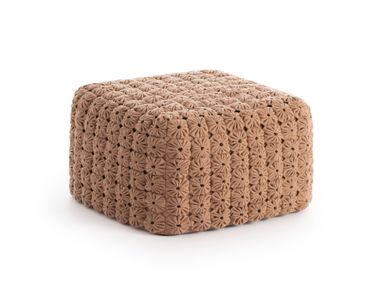 Pouf sfoderabile in lana MOMOS CAMEL GAN