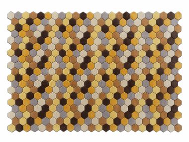 Alfombra rectangular hecha a mano de lana PANAL GAN