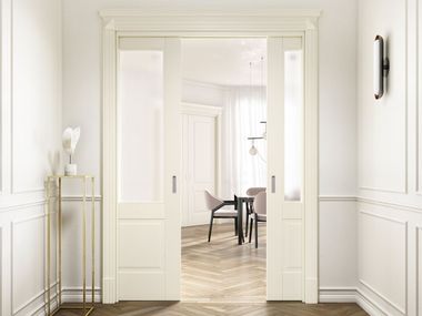 GD DORIGO, VENUS 245V1 Porta scorrevole a scomparsa pantografata in legno e vetro