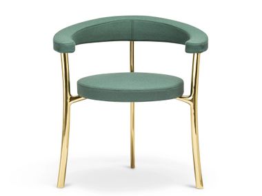 Poltroncina con braccioli e struttura in metallo KATANA
