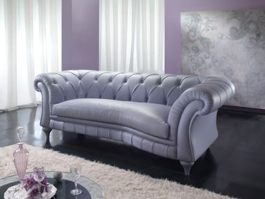 Tufted leather sofa MANUEL Giovannetti Classici