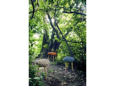 GREY KNITTED STOOL stool By GAN